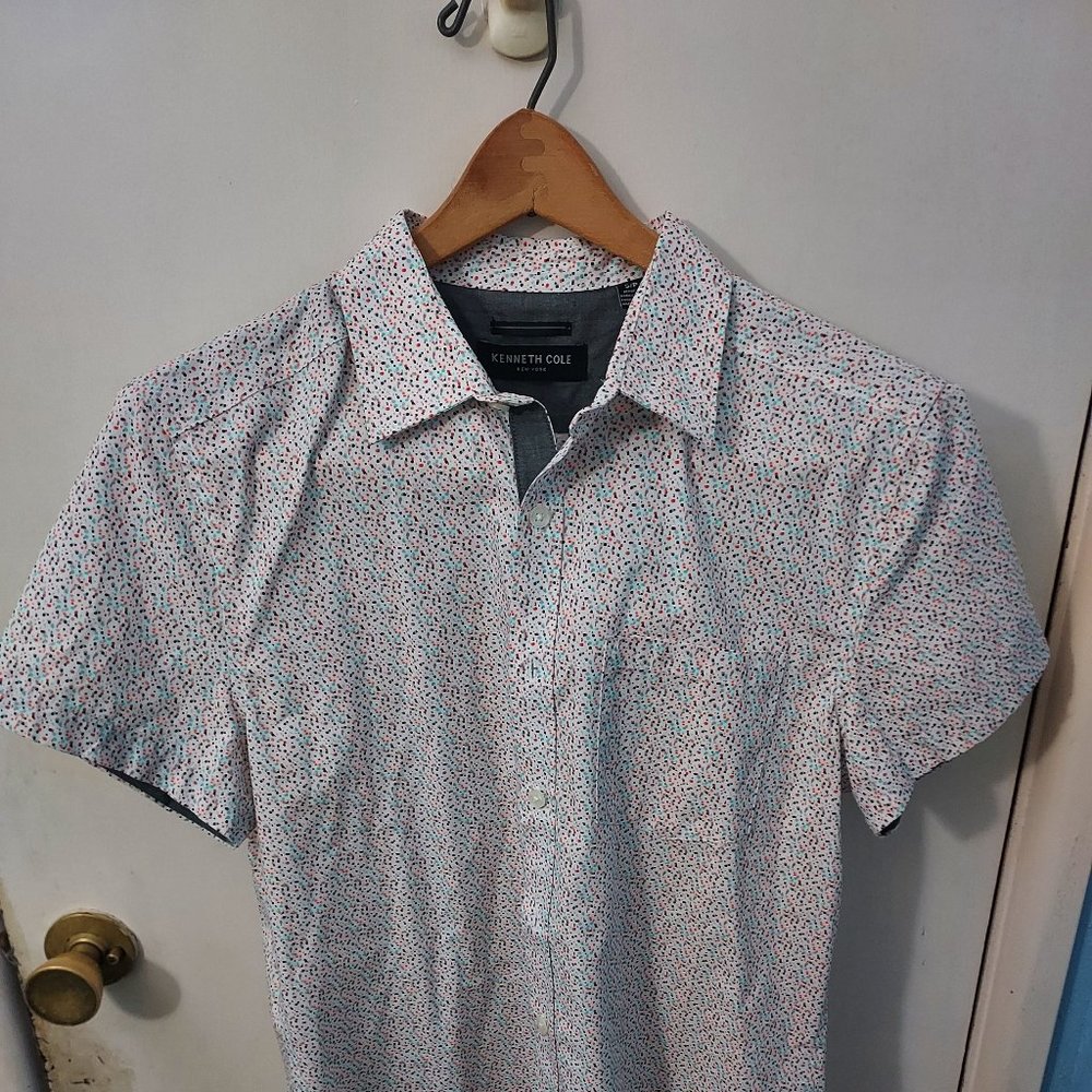 NWT, Men's, Kenneth Cole New York, Short Sleeve Shirt, Multi-Color, Small